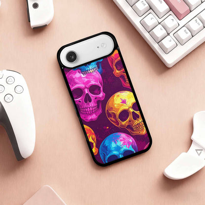 iPhone 17 Air Case — Tie Dye Skull Art Seamless Gothic, Unique Phone Case Design