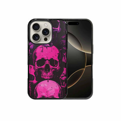 iPhone 16 Pro Case — Pink Purple Skeletons Neon Drip Melting, Custom Art Phone Cover