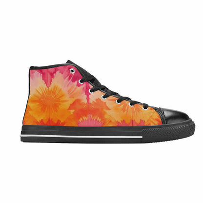 MEN'S Tie Dye - High Top Canvas Dark Academia Custom Sneakers