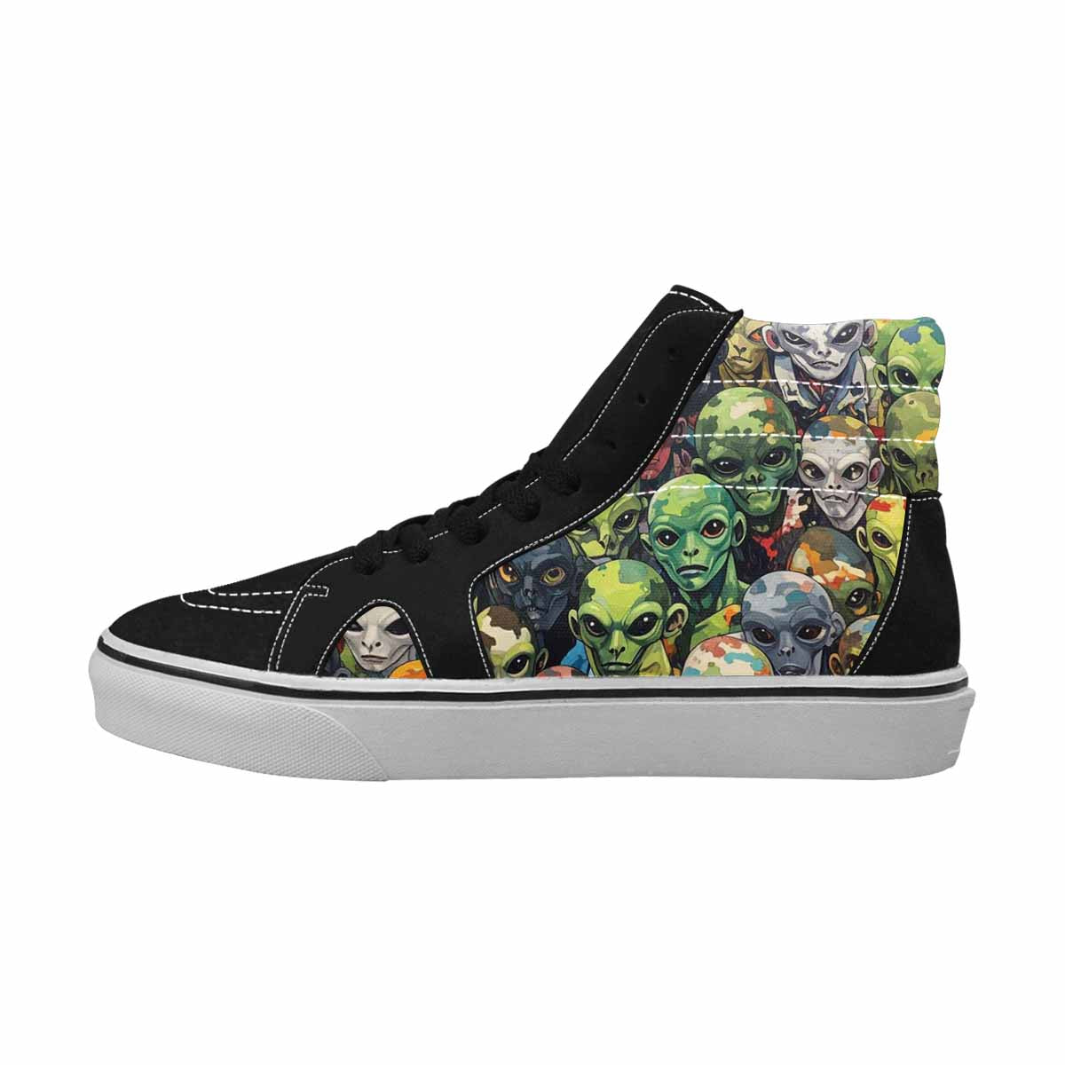 WOMEN'S Camo High Top Canvas Custom Design Wallpaper Art Custom Print Sneakers