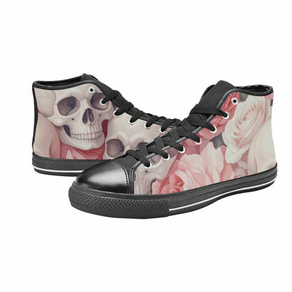 MEN'S Skulls Roses Soft Airbrush High Top Canvas Surreal Sneakers