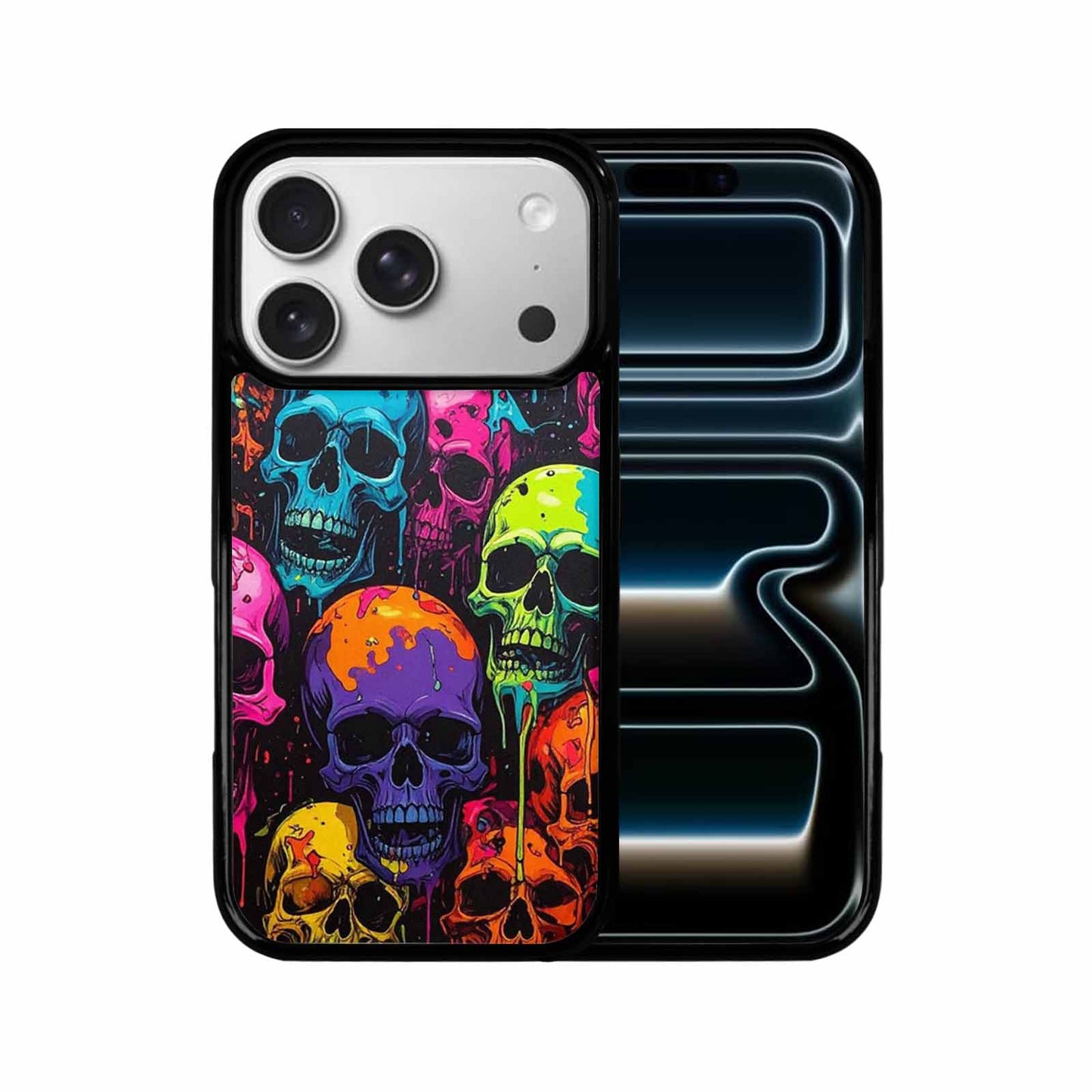 iPhone 17 Pro Case — Vibrant Camo Of Skeletons Neon Camo, Custom Art Phone Cover