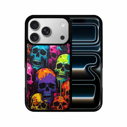 iPhone 17 Pro Case — Vibrant Camo Of Skeletons Neon Camo, Custom Art Phone Cover