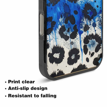 iPhone 16 Pro Case — Animal Print Black Blue Ink Animal, Personalized Phone Case