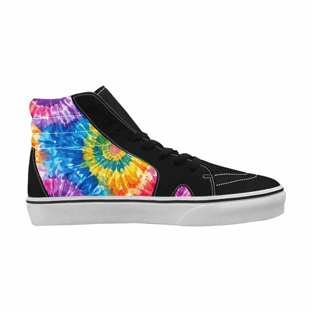 WOMEN'S Tie Dye Swirl High Top Canvas Y2K Custom Sneakers
