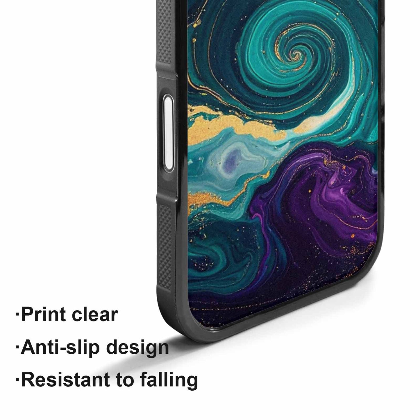 iPhone 17 Case — Marbled Swirl Texture Blended Galaxy Space, Custom Printed Phone Case