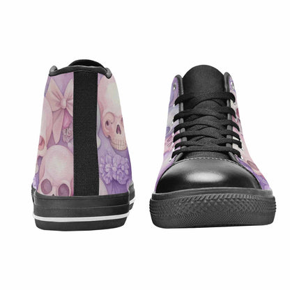 MEN'S Skulls - Pastel High Top Canvas Grunge Custom Sneakers