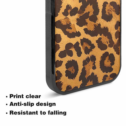 iPhone 15 Case — Classic Leopard Print Warm Golden Tan, Custom Print Case Cover