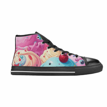 WOMEN'S Melting Icecream Monster Cherry High Top Canvas Aesthetic Sneakers