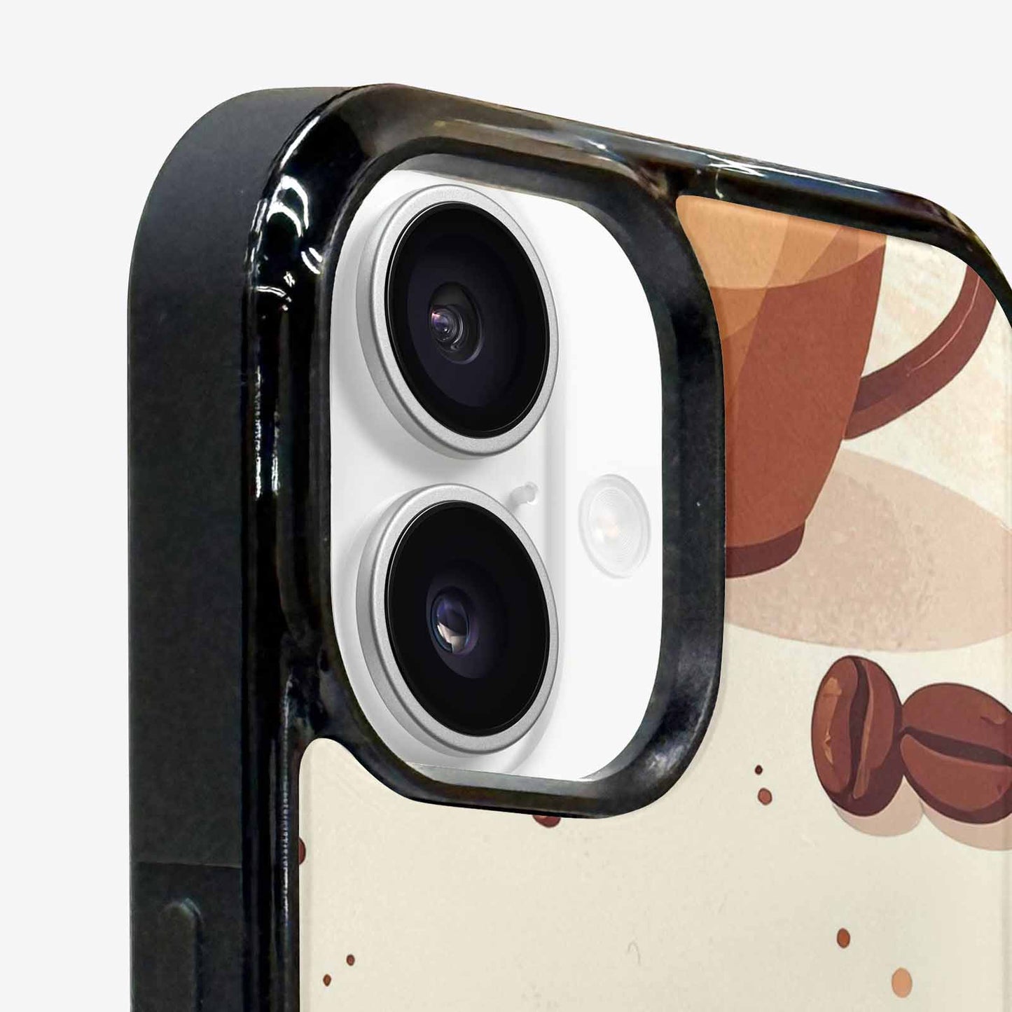 iPhone 16 Case — Coffee Cup And Bean Pattern Seamless, Personalized Phone Case