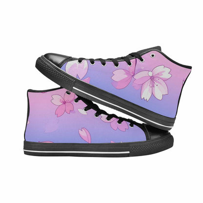 MEN'S Anime Cherry Blossom High Top Canvas Surreal Custom Shoes