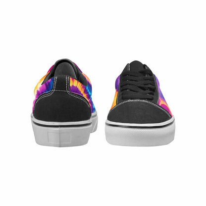 MEN'S Tie Dye Neon Spiral Burst Canvas Lace-Up Vivid Custom Sneakers