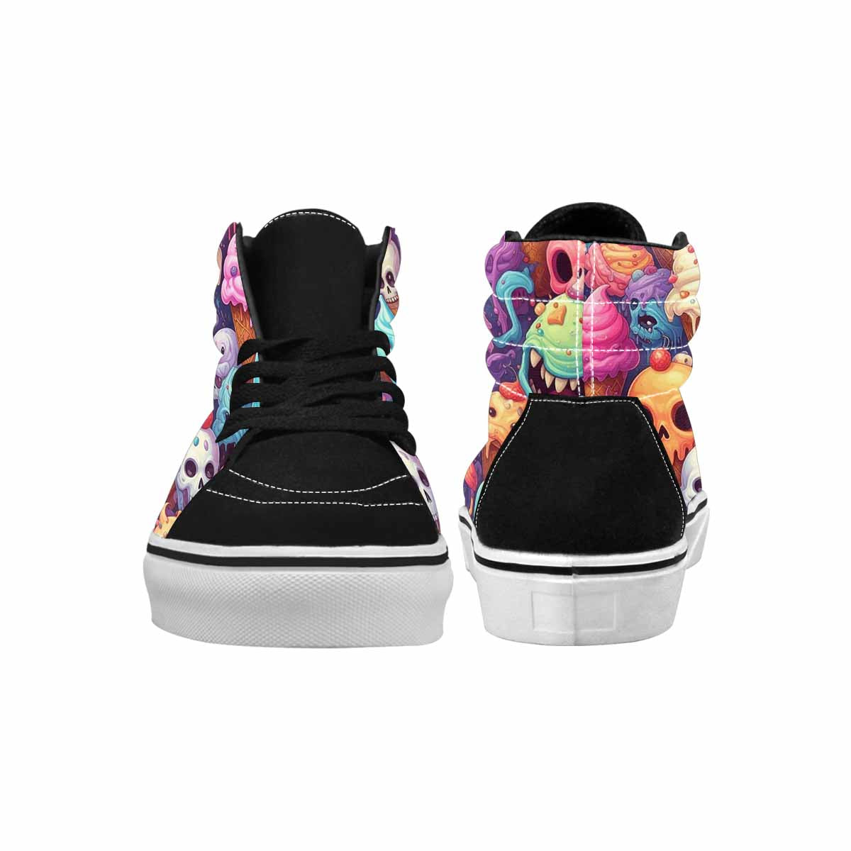 MEN'S Ice Cream Monsters  High Top Canvas Melting Art Sneakers