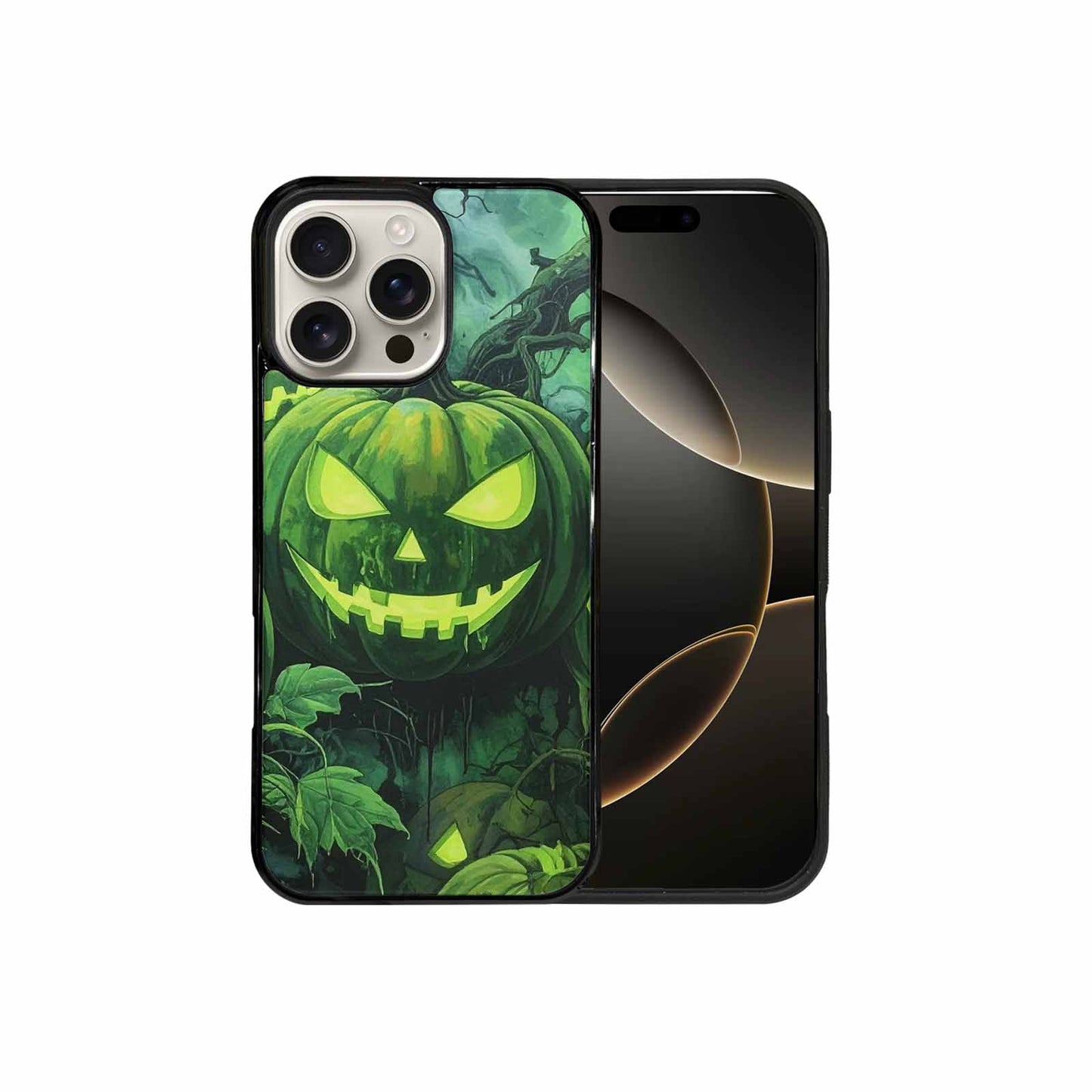 iPhone 16 Pro Max Case — Halloween Glowing Jackolantern, Unique Phone Case Design