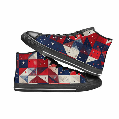 MEN'S American Flag Stars High Top Canvas Dark Academia Sneakers