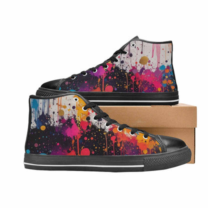 MEN'S Paint Splatter High Top Canvas Grunge Shoes