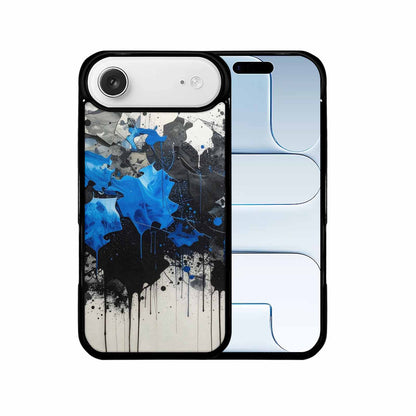 iPhone 17 Air Case — Black Blue Ink Camo Patches Camo, Custom Print Case Cover