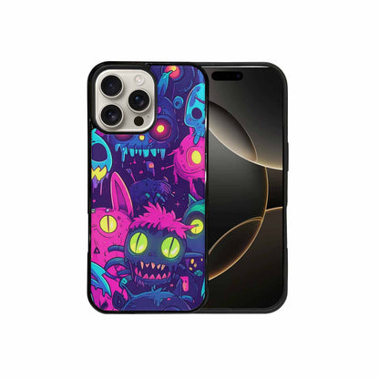 iPhone 16 Pro Max Case — Mixed Toxic Glow Creature Pattern Hundreds, Original Design Phone Case