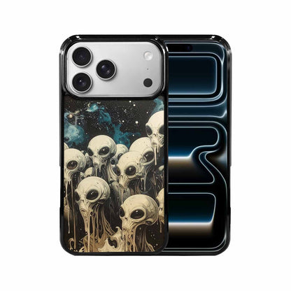iPhone 17 Pro Max Case — Melting Aliens Pattern Alien Scifi, Custom Designed Case Cover