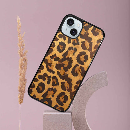 iPhone 15 Plus Case — Classic Leopard Print Warm Golden Tan, Custom Designed Case Cover