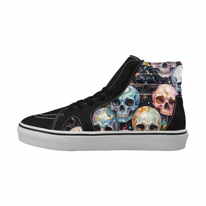 MEN'S Skulls  Marble Skulls High Top Canvas Kaleidoscope Custom Sneakers
