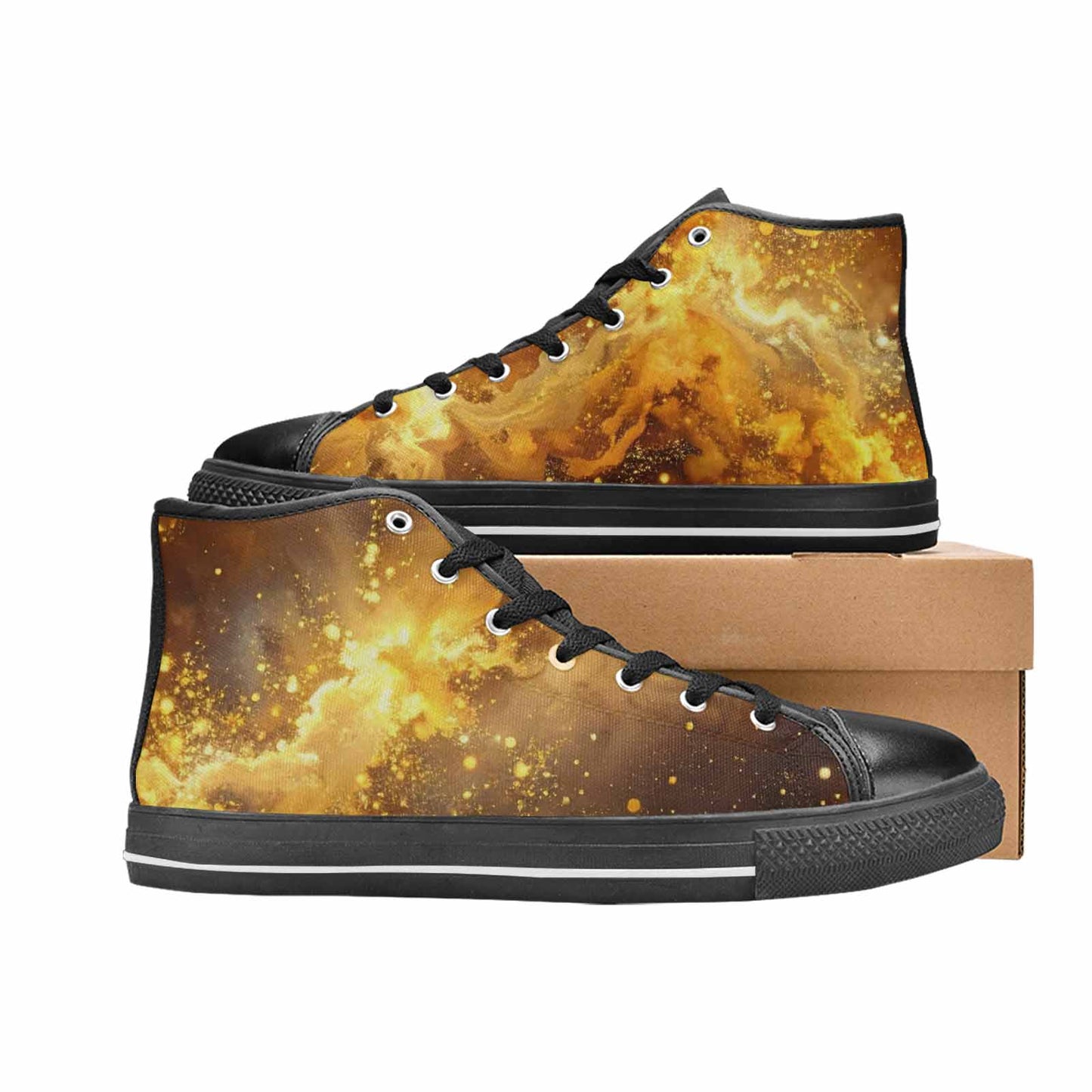 MEN'S Galaxy Art - High Top Canvas Dark Academia Custom Sneakers