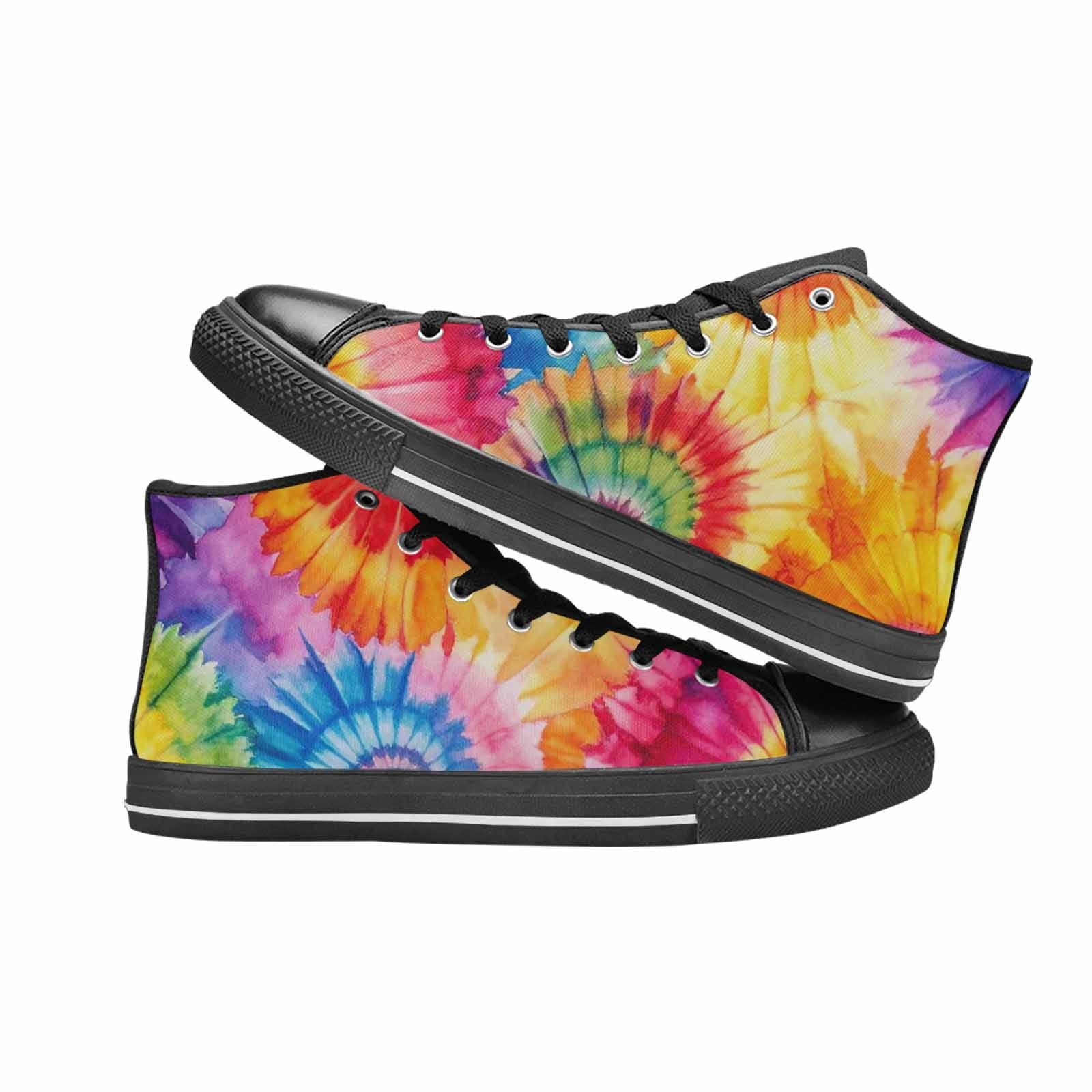 MEN'S Tie Dye Swirl High Top Canvas Dreamcore Custom Sneakers