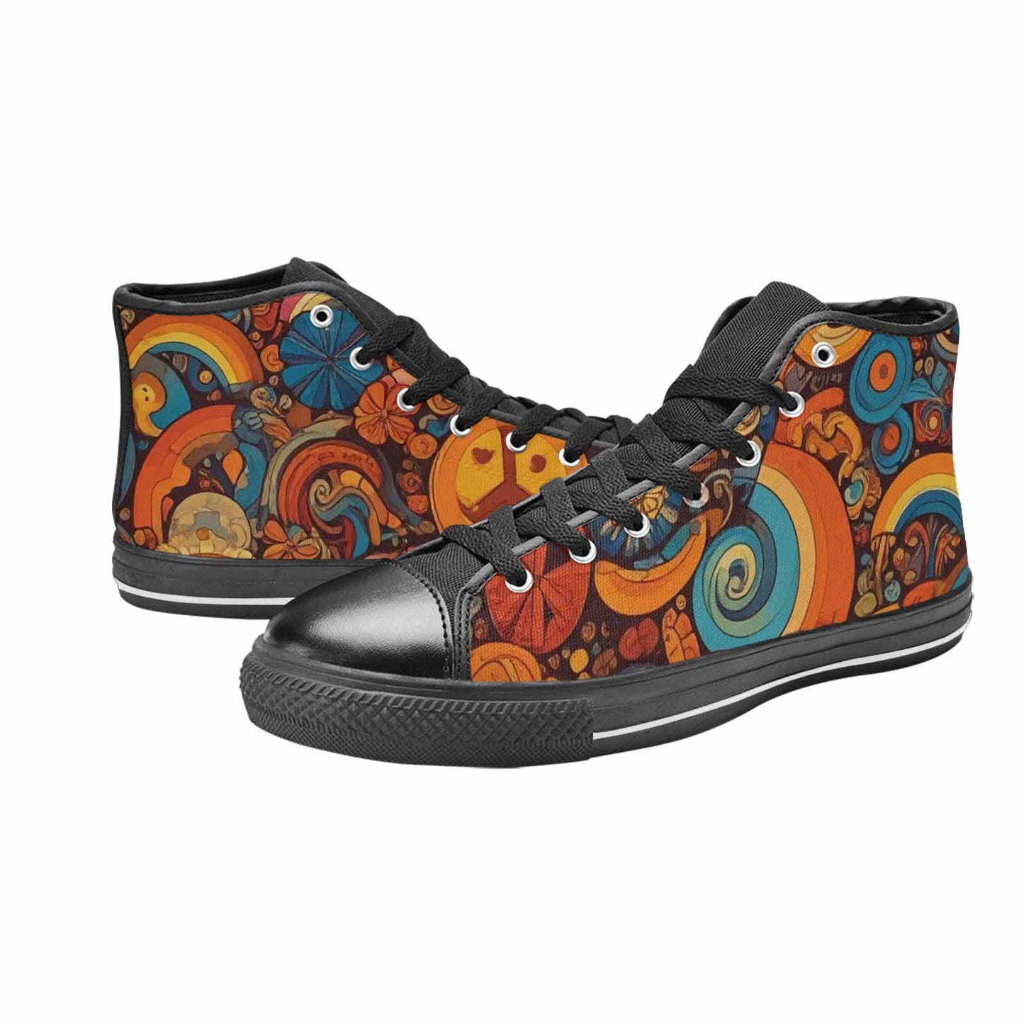 MEN'S Groovy 70S Peace High Top Canvas Y2K Custom Shoes