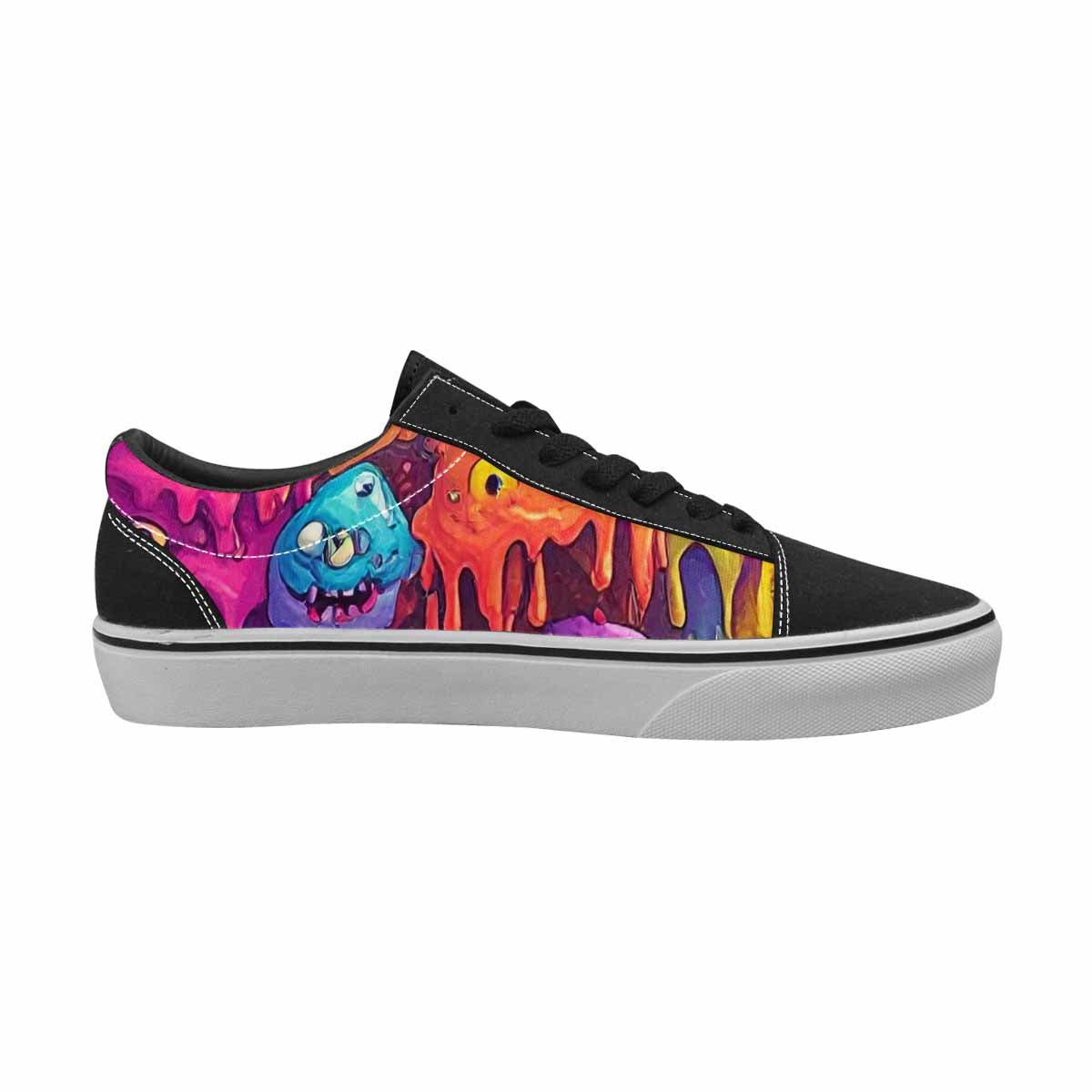 WOMEN'S Melting Ice Cream Monster Lace-Up Canvas Dreamcore Shoes