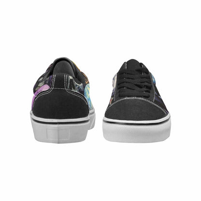 WOMEN'S Rainbow From Skull S Lace-Up Canvas Grunge Custom Shoes