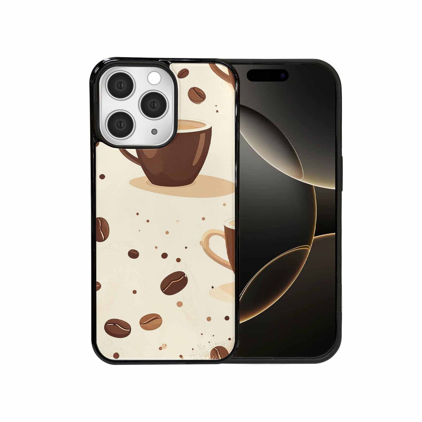 iPhone 15 Pro Max Case — Coffee Cup And Bean Pattern Seamless, Customized Protective Case