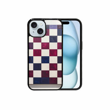 iPhone 15 Case — Checkerboard Print, Unique Phone Case Design