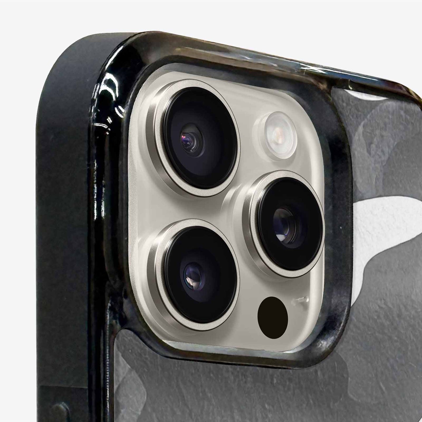iPhone 16 Pro Max Case — Grey Camo Print, Personalized Phone Case