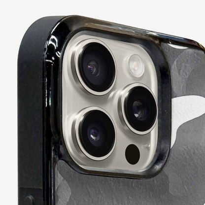 iPhone 16 Pro Max Case — Grey Camo Print, Personalized Phone Case