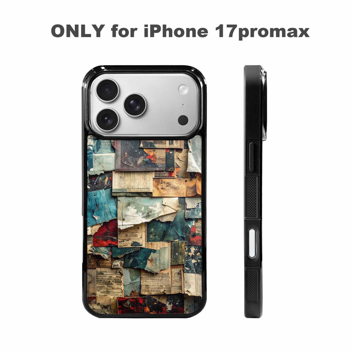 iPhone 17 Pro Max Case — Distressed Grunge Texture Pattern Original Art, Custom Art Phone Cover