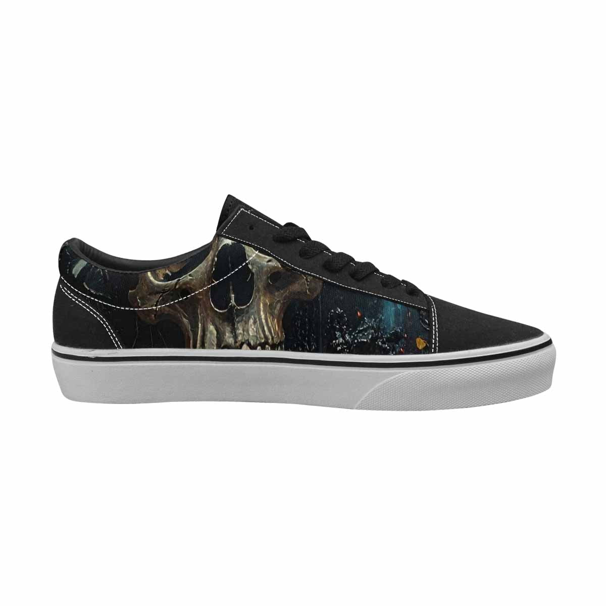 WOMEN'S Skulls Roses Melting Skulls Lace-Up Canvas Neon Fantasy Custom Shoes