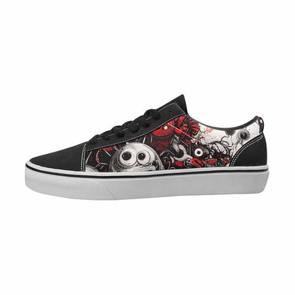 MEN'S Monsters Black & Red Ink Canvas One Of A Kind Dreamcore Sneakers