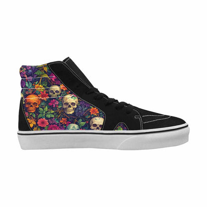 MEN'S Skulls  Botanical Skulls High Top Canvas Vibrant Chaos Sneakers