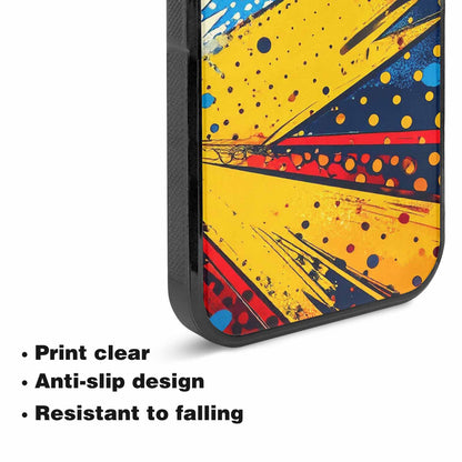 iPhone 15 Plus Case — Comic Halftone Comic Bursts Pattern Hundreds, Unique Phone Case Design