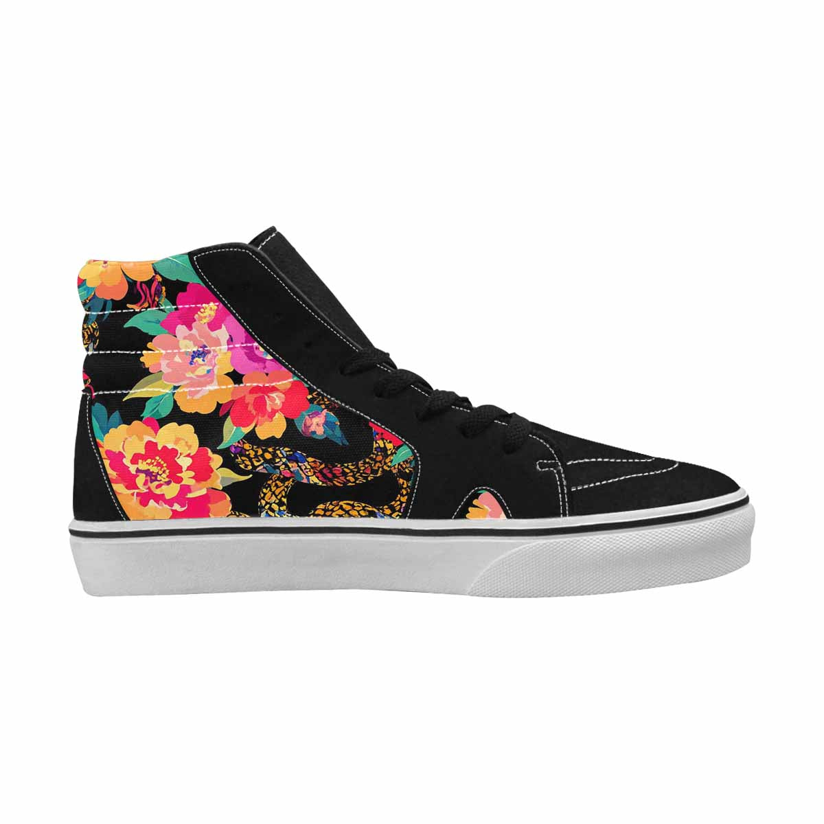 MEN'S Floral Snake Print High Top Canvas Surreal Shoes