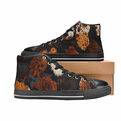 WOMEN'S Cow Animal Print High Top Canvas Grunge Sneakers
