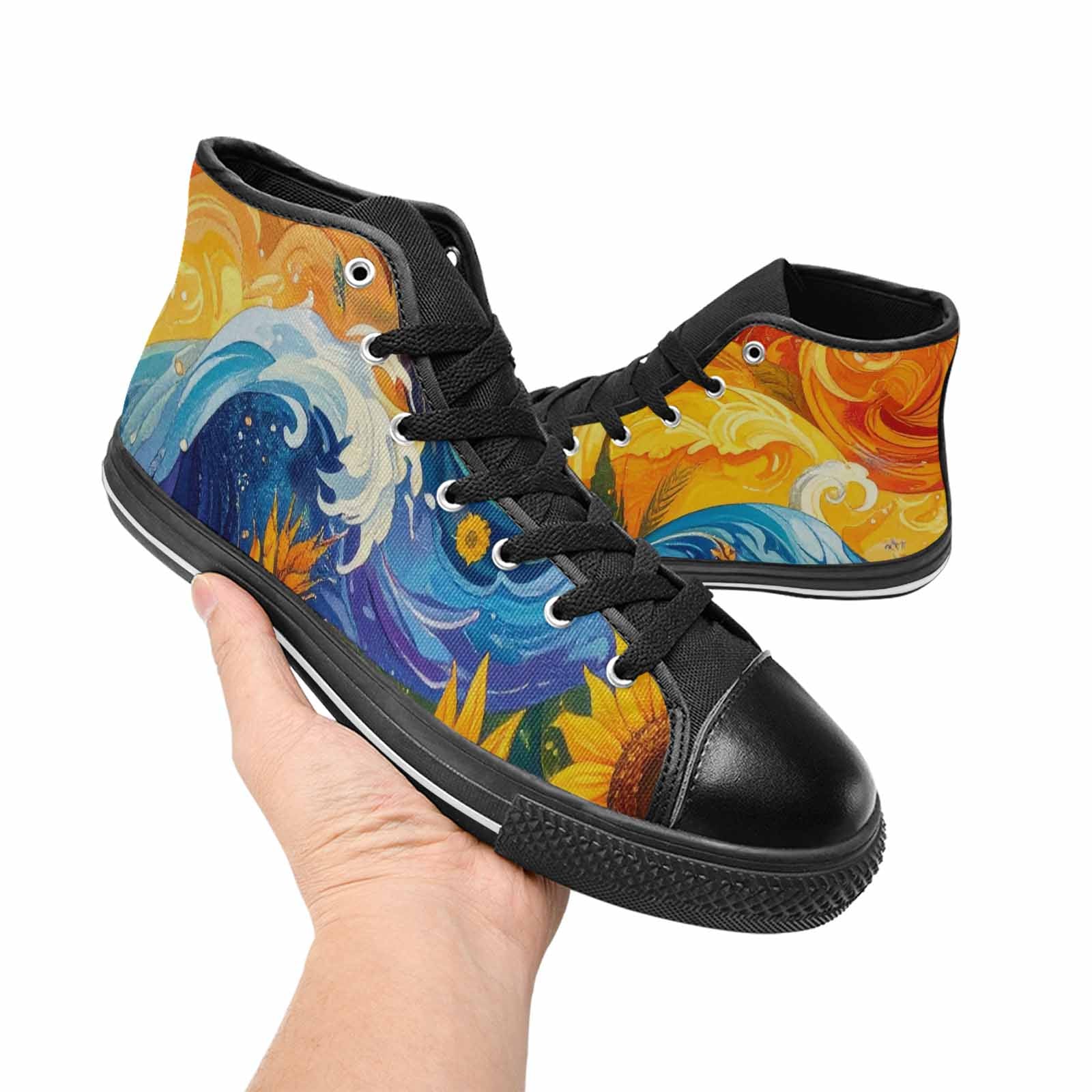 MEN'S Blend All Versions High Top Canvas Wallpaper Art Shoes