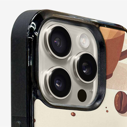 iPhone 16 Pro Max Case — Coffee Cup And Bean Pattern Seamless, Custom Print Case Cover