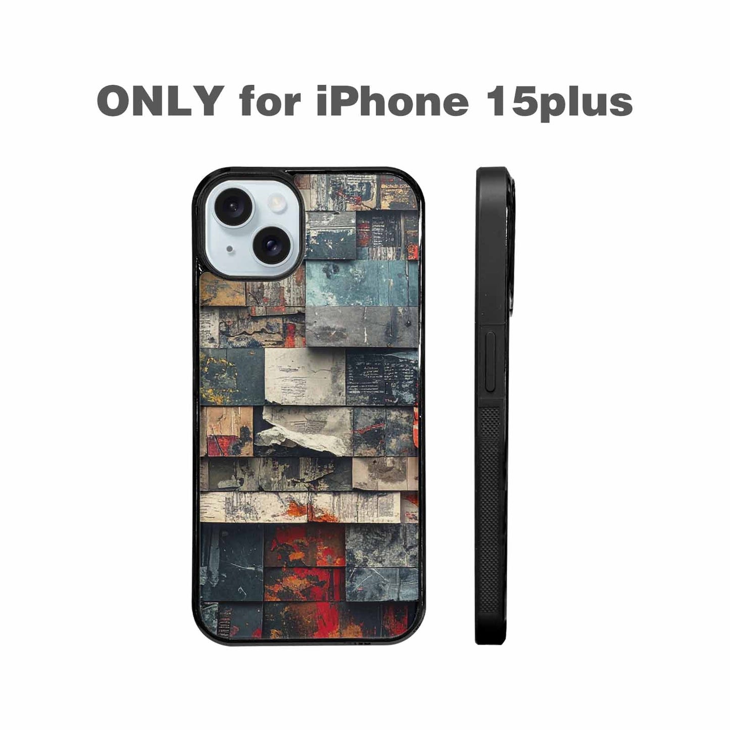 iPhone 15 Plus Case — Distressed Grunge Texture Pattern Hundreds Of, Custom Designed Case Cover