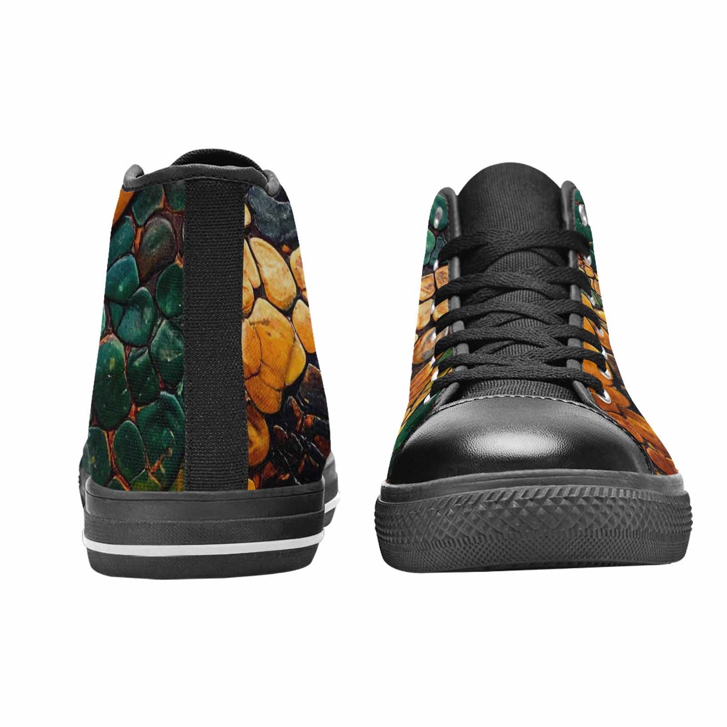 MEN'S Snake Skin Reptile High Top Canvas Cottagecore Custom Sneakers