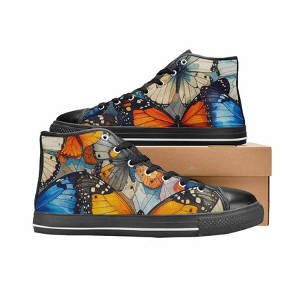 MEN'S Butterfly Wing High Top Canvas Cottagecore Custom Sneakers