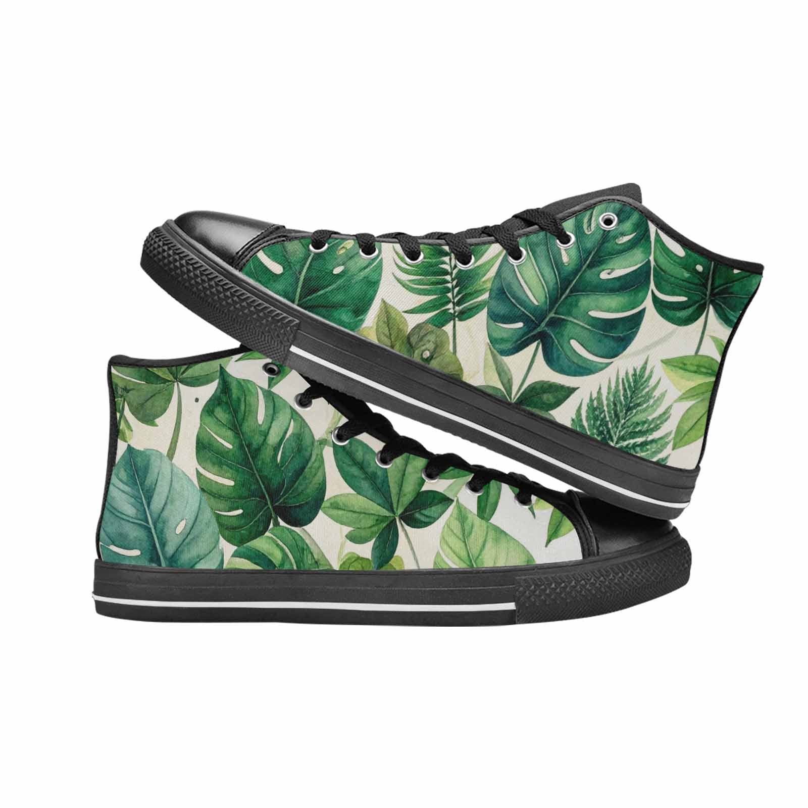 WOMEN'S Seven-Point Palmate Leaf High Top Canvas Vivid Custom Shoes