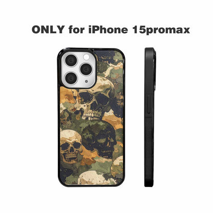 iPhone 15 Pro Max Case — Military Camo Skull, Custom Printed Phone Case