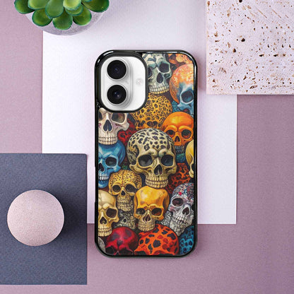 iPhone 16 Case — Skulls Animal Printskulls Patt Ddn, Custom Art Phone Cover