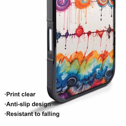 iPhone 17 Air Case — Tie Dye Swirls Black Red Tie, Personalized Phone Case